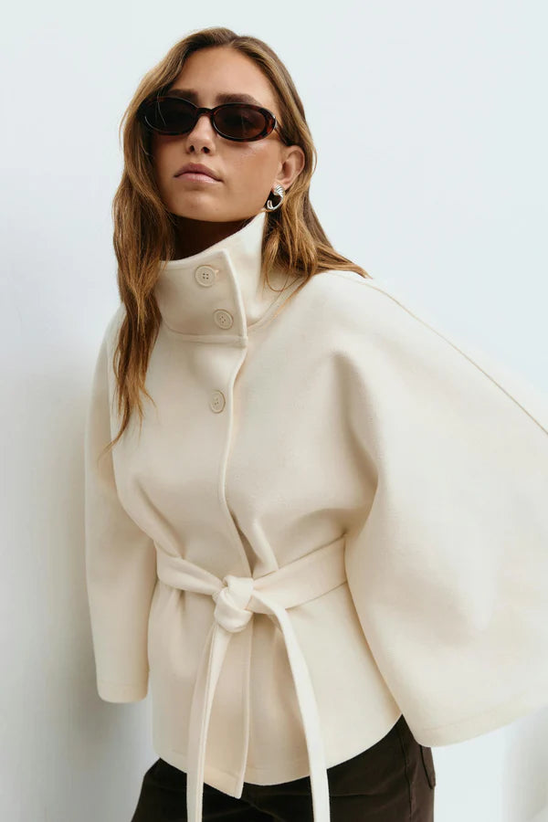 Elegant Belted Cape Jacket