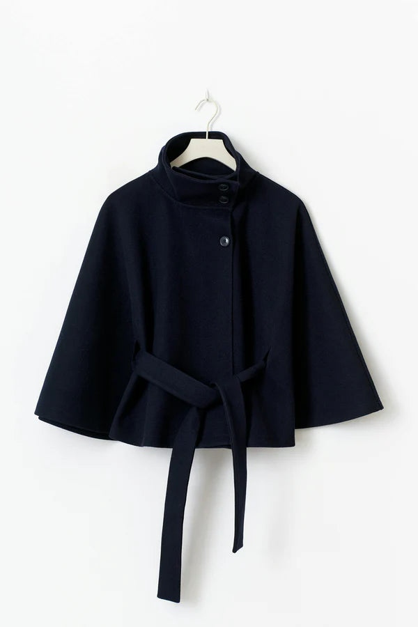 Elegant Belted Cape Jacket
