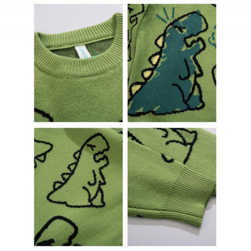 Retro Dino Knit Sweater