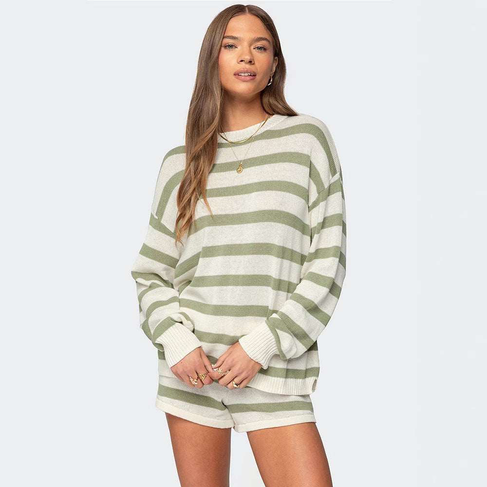 Striped Knit Lounge Set