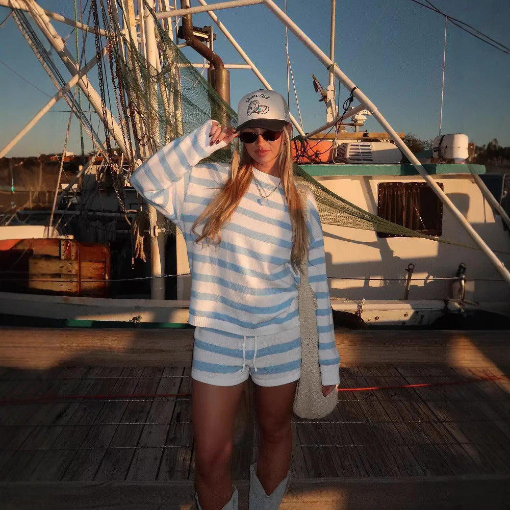 Striped Knit Lounge Set