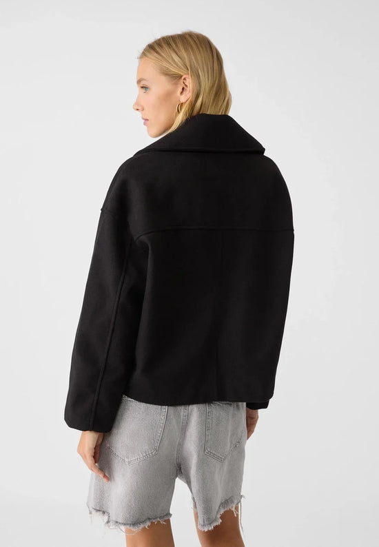 Cropped Double-Breasted Wool Jacket