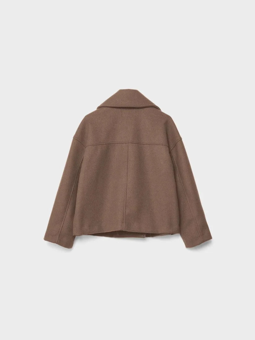 Cropped Double-Breasted Wool Jacket