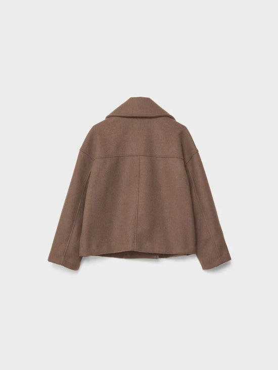 Cropped Double-Breasted Wool Jacket