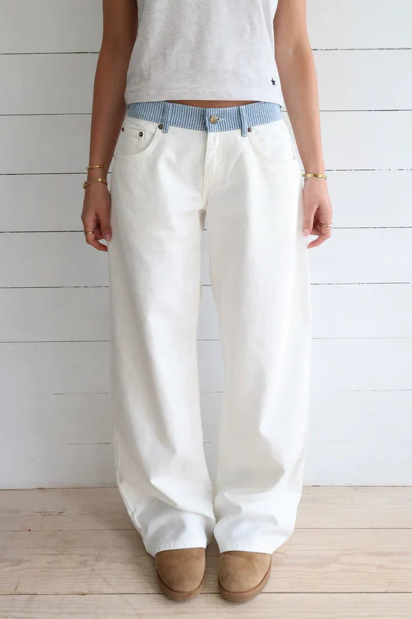 White Wide-Leg Jeans