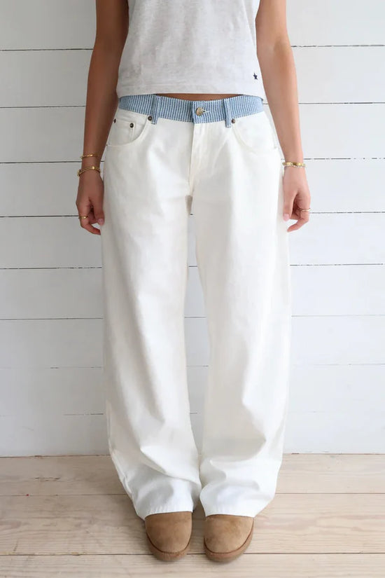 White Wide-Leg Jeans