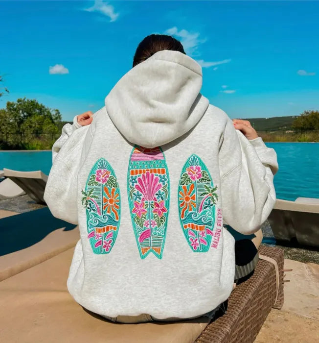 Sunset Surf Hoodie Grey