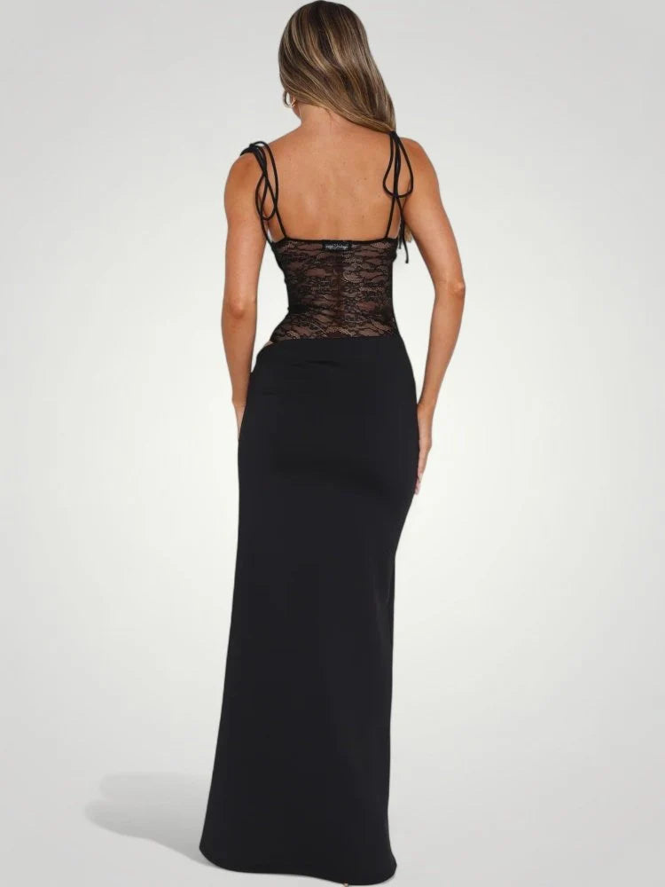 Elegant Maxi Dress with Lace Details
