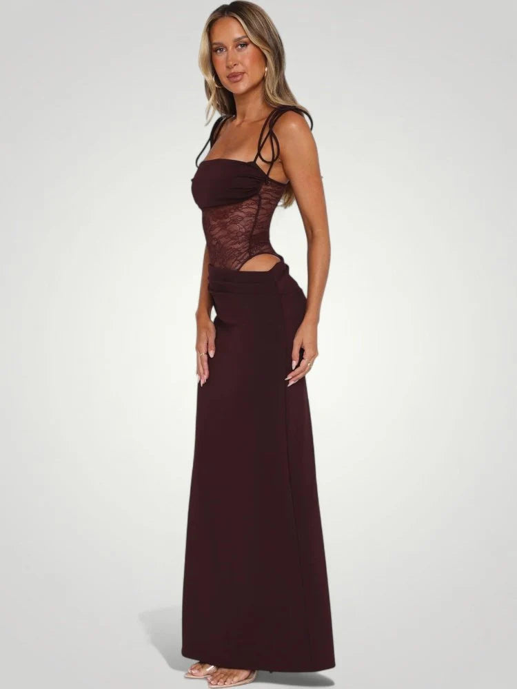 Elegant Maxi Dress with Lace Details