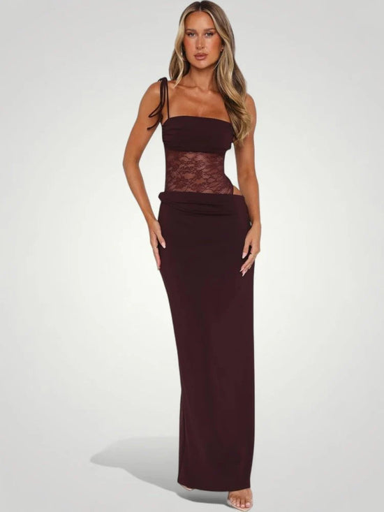 Elegant Maxi Dress with Lace Details